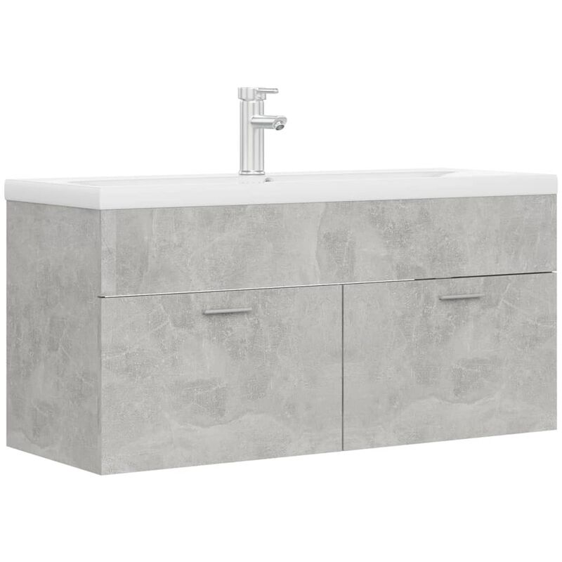 

Mueble con lavabo aglomerado gris hormigón - Gris - Vidaxl
