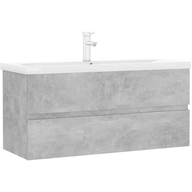 

Mueble con lavabo aglomerado gris hormigón - Gris - Vidaxl
