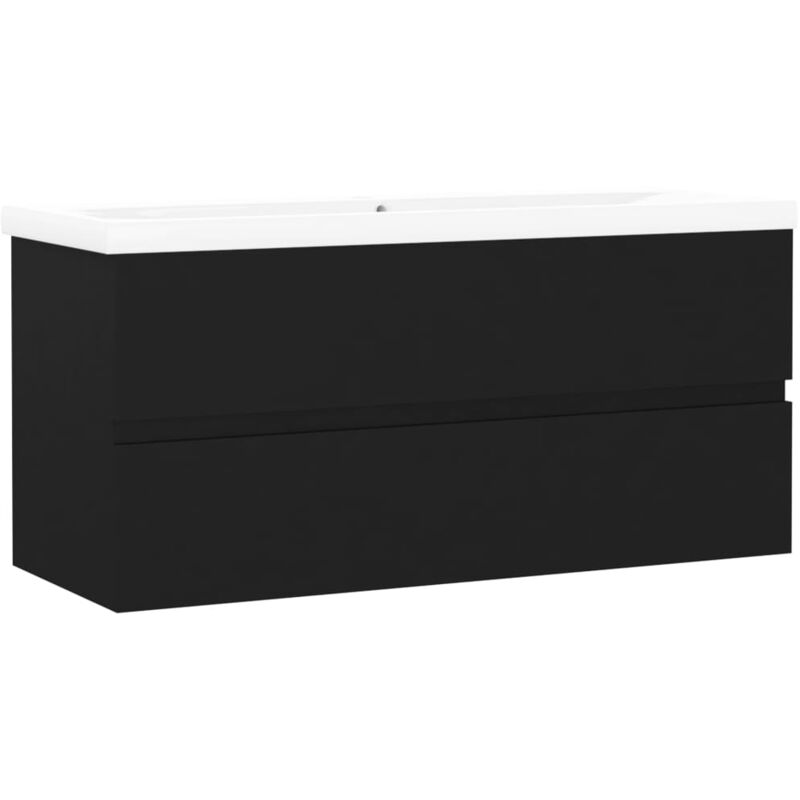 

Mueble con lavabo aglomerado negro - Negro - Vidaxl