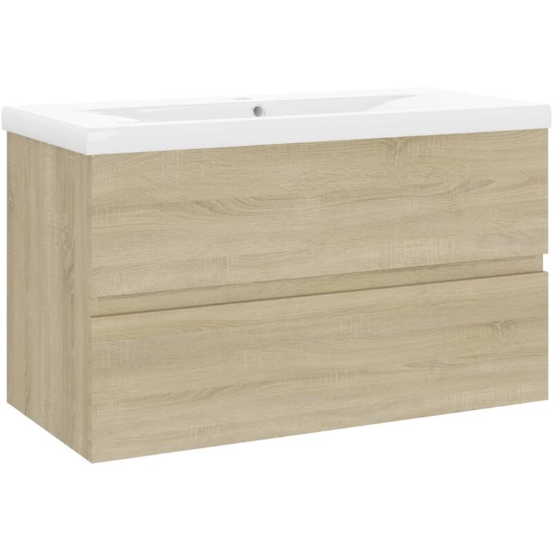 

Mueble con lavabo aglomerado roble Sonoma - Marrón - Vidaxl