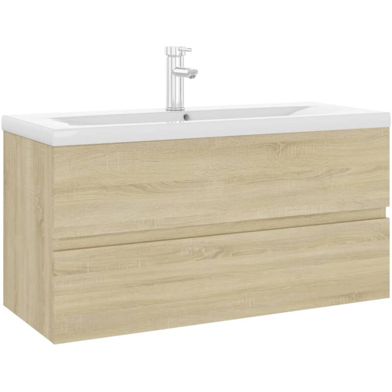 

Mueble con lavabo aglomerado roble Sonoma - Marrón - Vidaxl