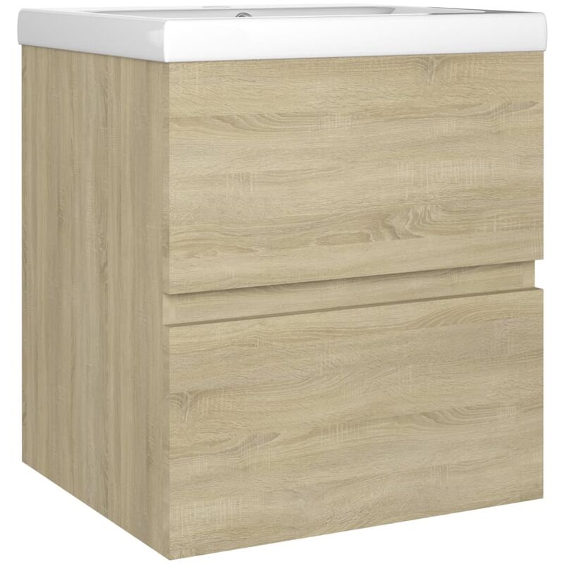 

vidaXL Mueble con lavabo aglomerado roble Sonoma - Marrón