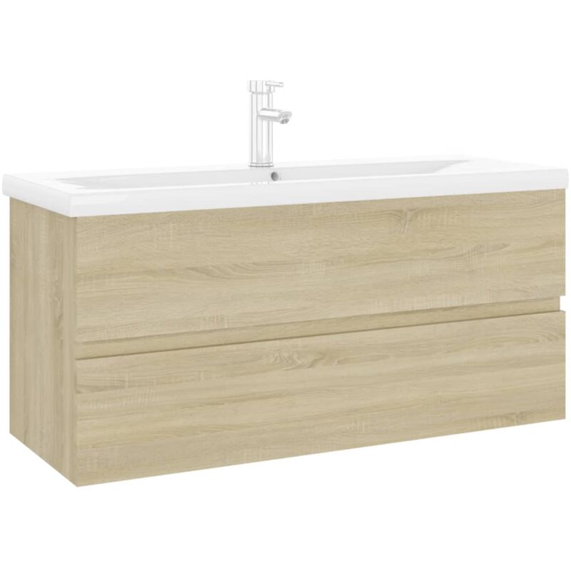 

Mueble con lavabo aglomerado roble Sonoma - Marrón - Vidaxl