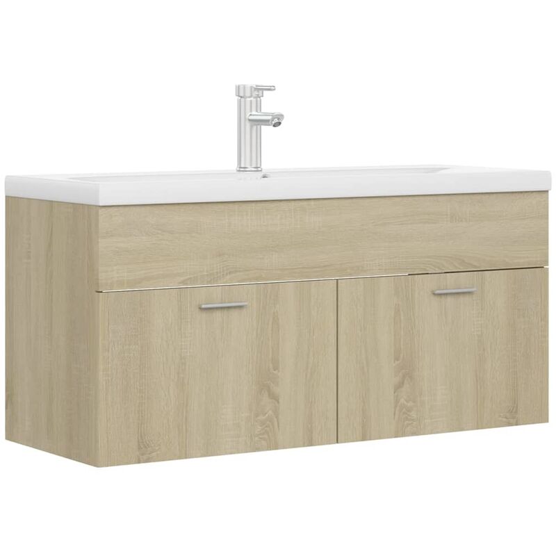 

vidaXL Mueble con lavabo aglomerado roble Sonoma - Marrón