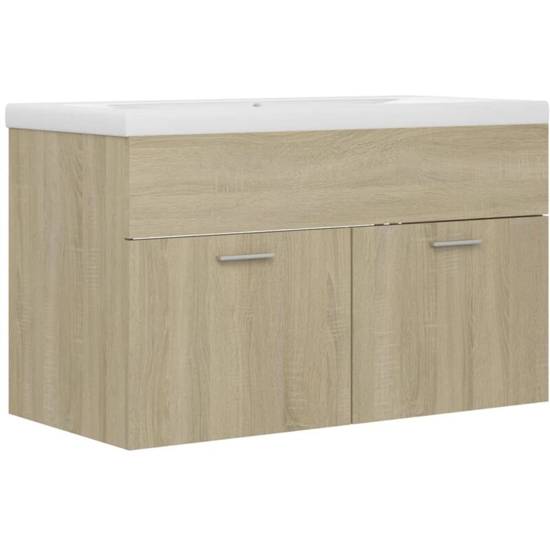 

Mueble con lavabo aglomerado roble Sonoma - Marrón - Vidaxl