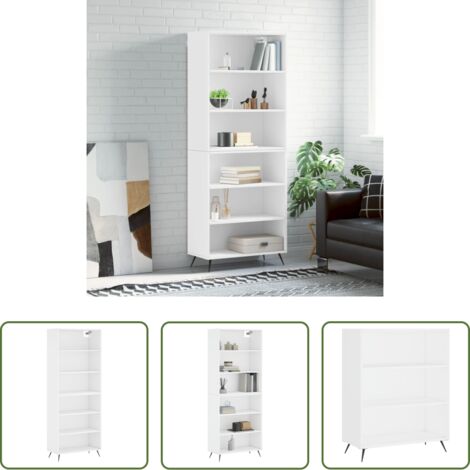 vidaXL Mueble de almacenamiento -  Aparador alto madera de ingeniería blanco 69,5x32,5x180 cm
