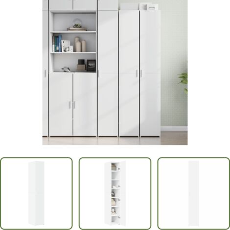 vidaXL Mueble de almacenamiento -  Aparador de madera de ingeniería blanco 30x42,5x185 cm
