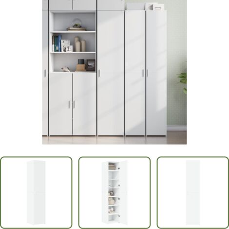 vidaXL Mueble de almacenamiento -  Aparador de madera de ingeniería blanco 40x42,5x185 cm