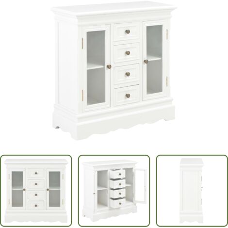 vidaXL Mueble de almacenamiento -  Aparador de madera maciza de pino blanco 70x28x70 cm