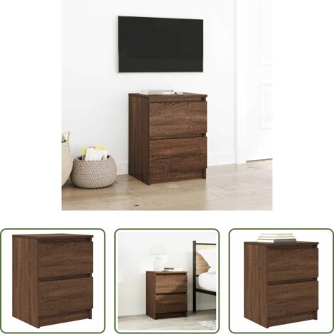 vidaXL Mueble de almacenamiento -  Mueble de TV de madera de roble marrón 40x35x54 cm