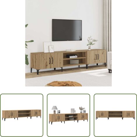 vidaXL Mueble de almacenamiento -  Mueble de TV madera de ingeniería roble artisian 180x31,5x40 cm
