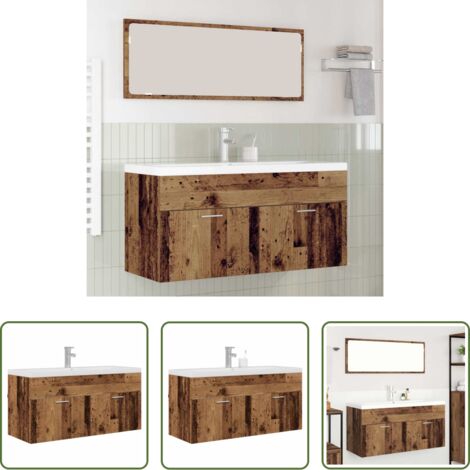 vidaXL Mueble de baño con puertas -  Mueble de Cuarto de Baño Madera vieja 100 x 38,5 x 46 cm