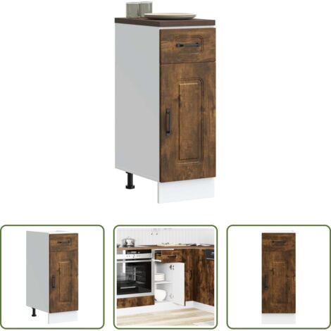 vidaXL Mueble de cocina -  Mueble bajo de cocina Kalmar de madera ingeniería roble ahumado