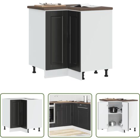 vidaXL Mueble de cocina -  Mueble bajo esquina de cocina porto negro madera reconstituida
