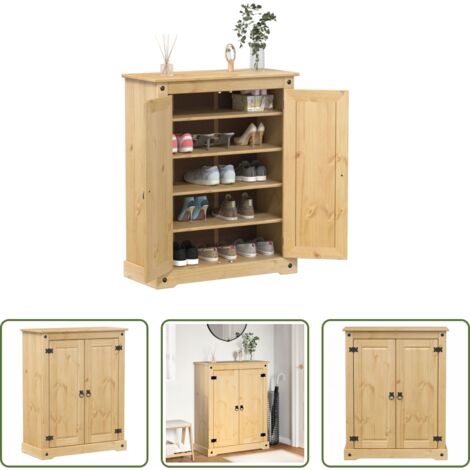 vidaXL Mueble de corona -  Mueble zapatero Corona madera maciza de pino 86x38,5x108 cm