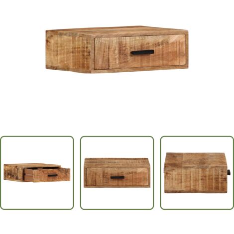 vidaXL Mueble de madera -  Mesita de noche de pared madera maciza de acacia 40x30x13,5 cm