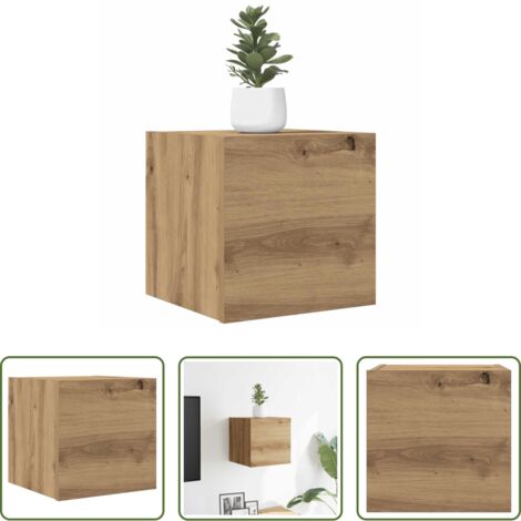 vidaXL Mueble de madera -  Mueble de pared para TV roble artisan 30,5x30x30 cm