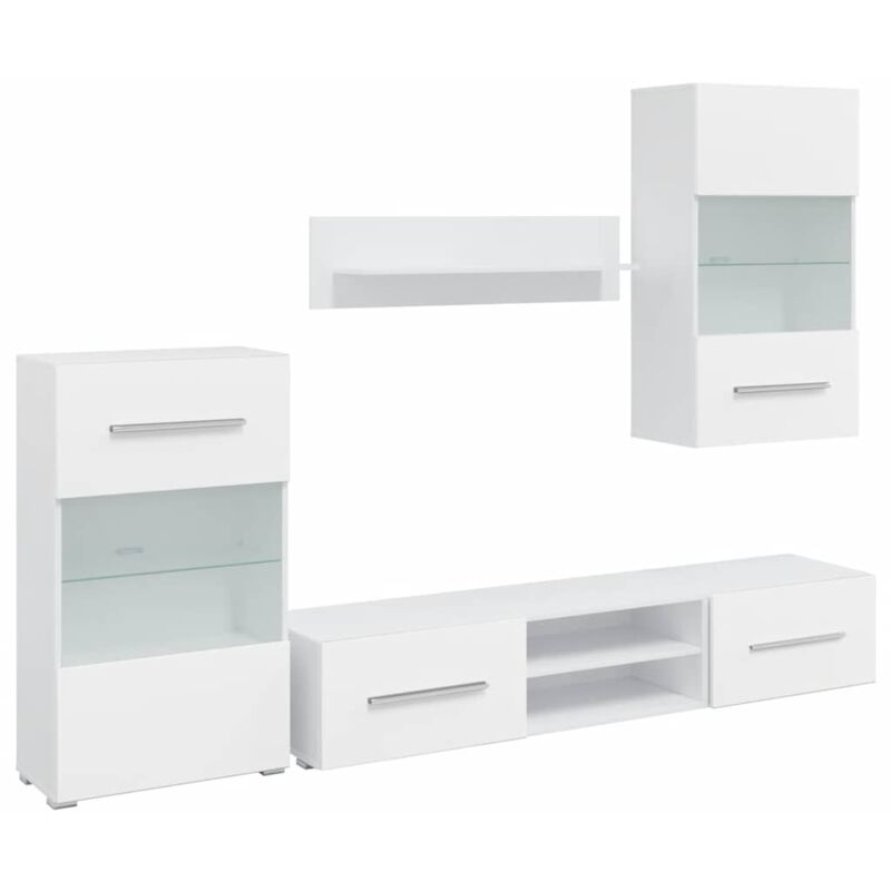 

Juego de Muebles de Salón 5 Piezas con Iluminación LED Blanco - Blanco - Vidaxl