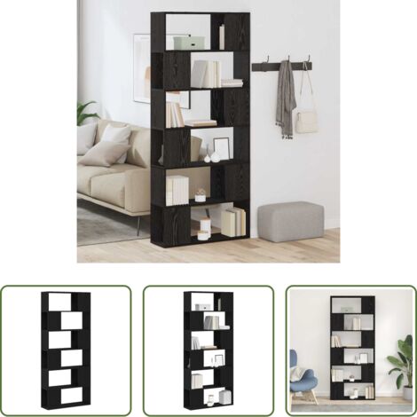 vidaXL Mueble de pared -  Conjunto de mueble de TV Negro 80 x 24 x 186 cm