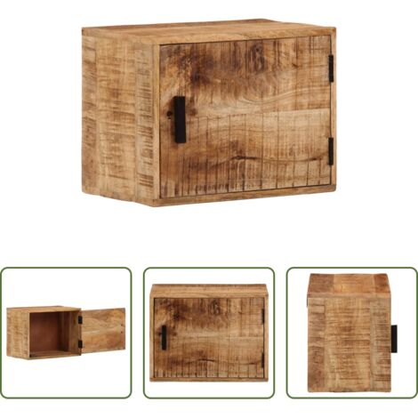 vidaXL Mueble de pared -  Mesita de noche de pared madera maciza de acacia 40x30x25 cm