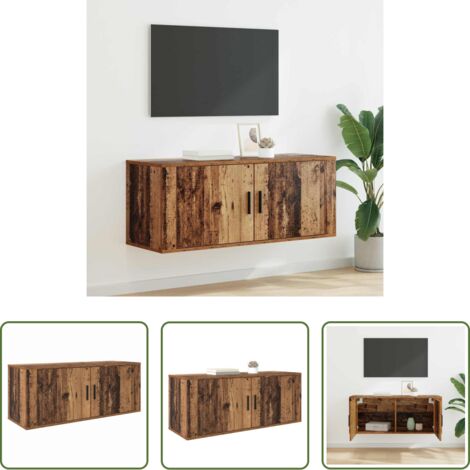 vidaXL Mueble de pared -  Mueble para TV montado en la pared Madera Vieja