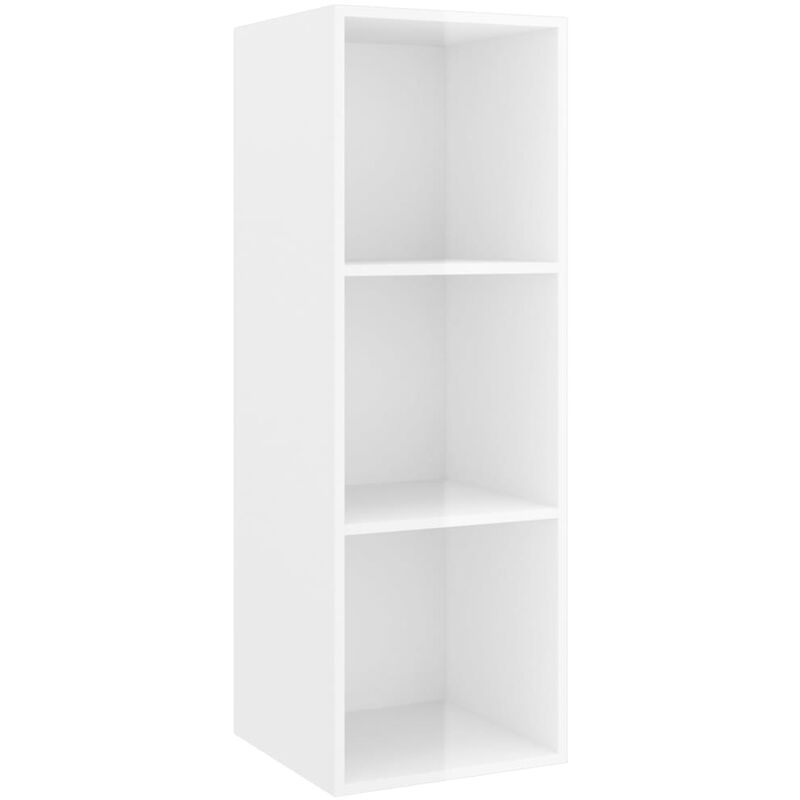 

Mueble de pared para TV aglomerado blanco brillo 37x37x107 cm - Blanco - Vidaxl