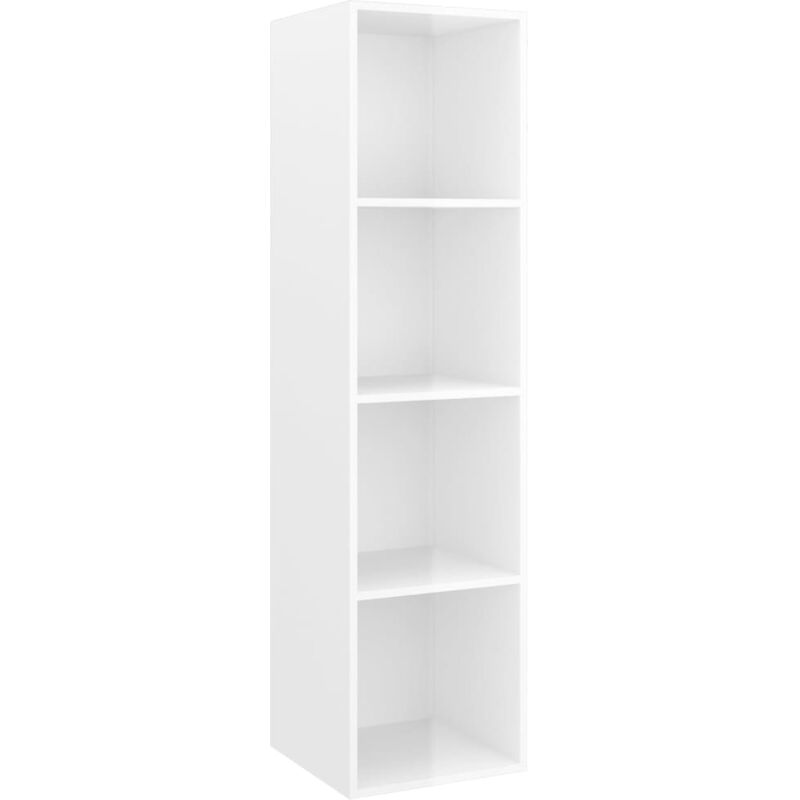 

vidaXL Mueble de pared para TV aglomerado blanco brillo 37x37x142,5 cm - Blanco