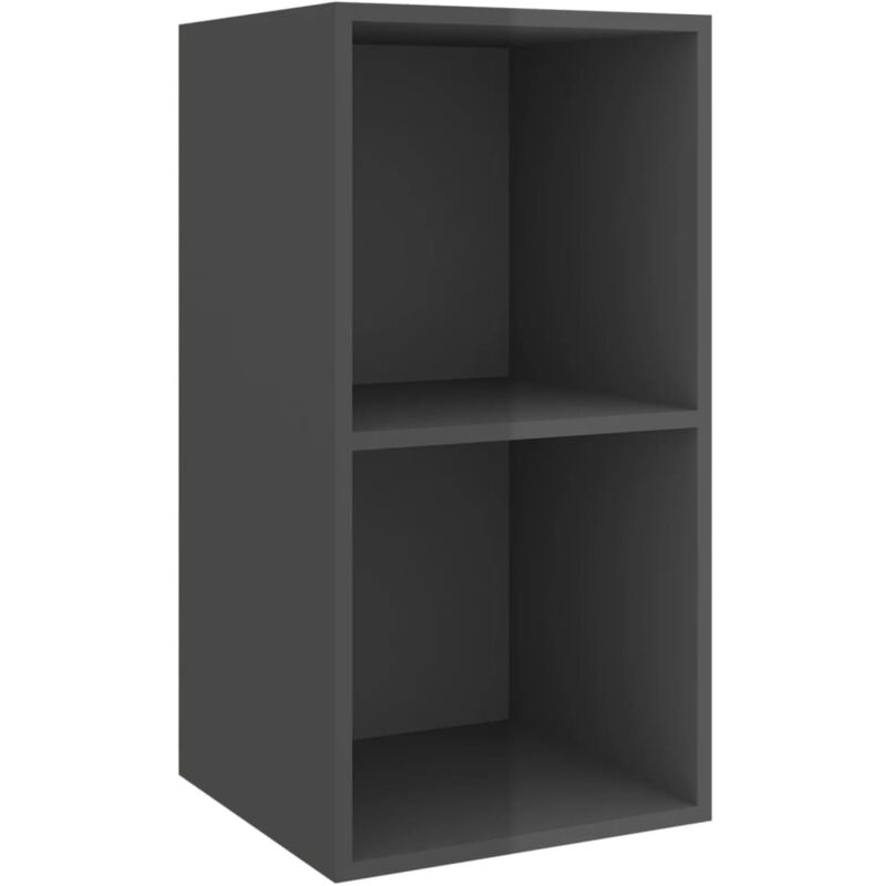 

Mueble de pared para TV aglomerado gris brillo 37x37x72 cm - Gris - Vidaxl