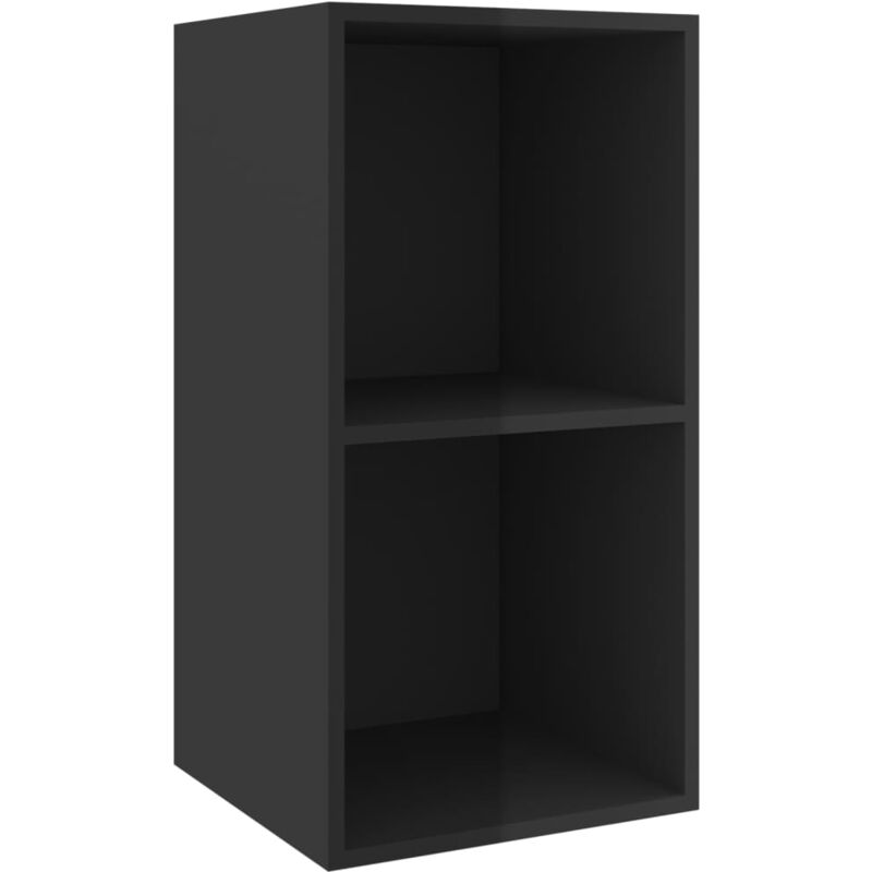 

Mueble de pared para TV aglomerado negro brillo 37x37x72 cm - Negro - Vidaxl