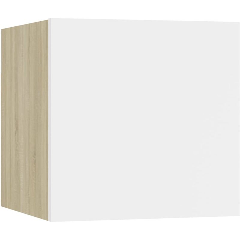 

Mueble de pared para TV blanco roble Sonoma 30,5x30x30 cm - Blanco - Vidaxl