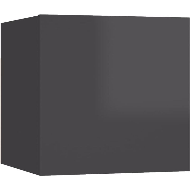 

vidaXL Mueble de pared para TV gris con brillo 30,5x30x30 cm - Gris