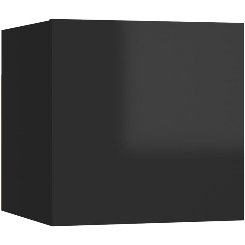 

vidaXL Mueble de pared para TV negro con brillo 30,5x30x30 cm - Negro