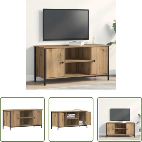 vidaXL Mueble de sala -  Gabinete de TV Roble artisan 100 x 40 x 50 cm