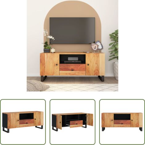 vidaXL Mueble de sala -  Mueble de TV madera acacia y madera contrachapada 105x33,5x46cm