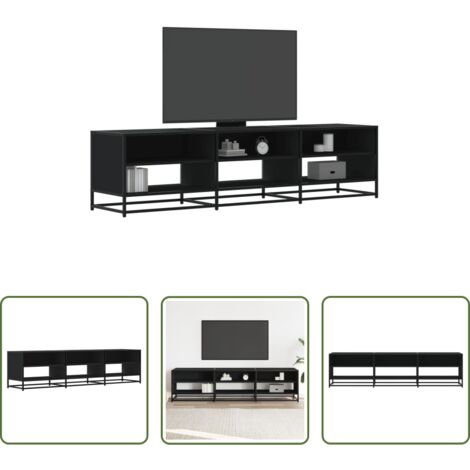 vidaXL Mueble de sala -  Mueble de TV madera de ingeniería negro 180x40x46 cm