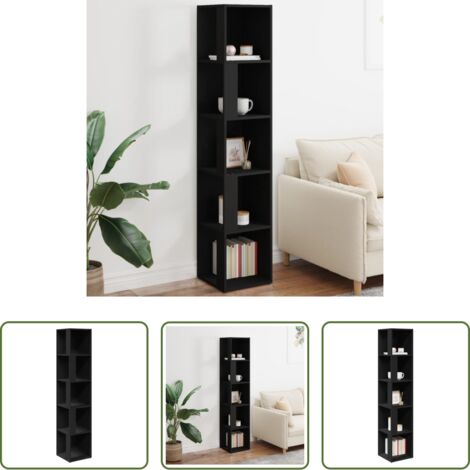 vidaXL Mueble de salón -  Mueble de esquina madera contrachapada negro 33x33x164,5 cm