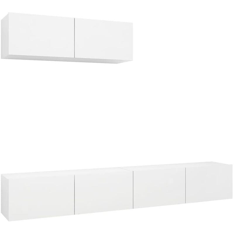 

Mueble de TV 3 piezas de aglomerado blanco - Blanco - Vidaxl