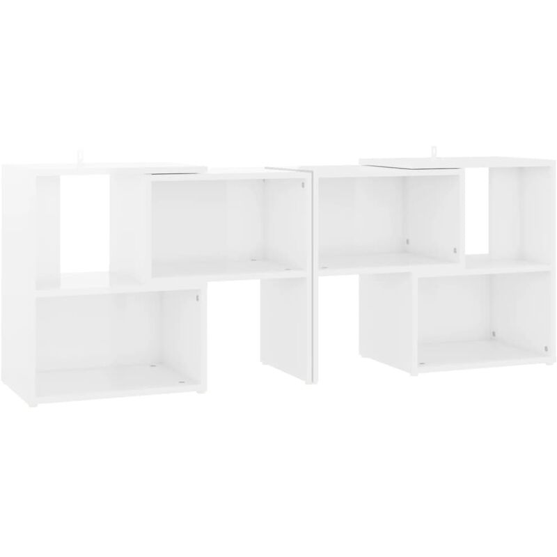 

vidaXL Mueble de TV aglomerado blanco con brillo 104x30x52 cm - Blanco