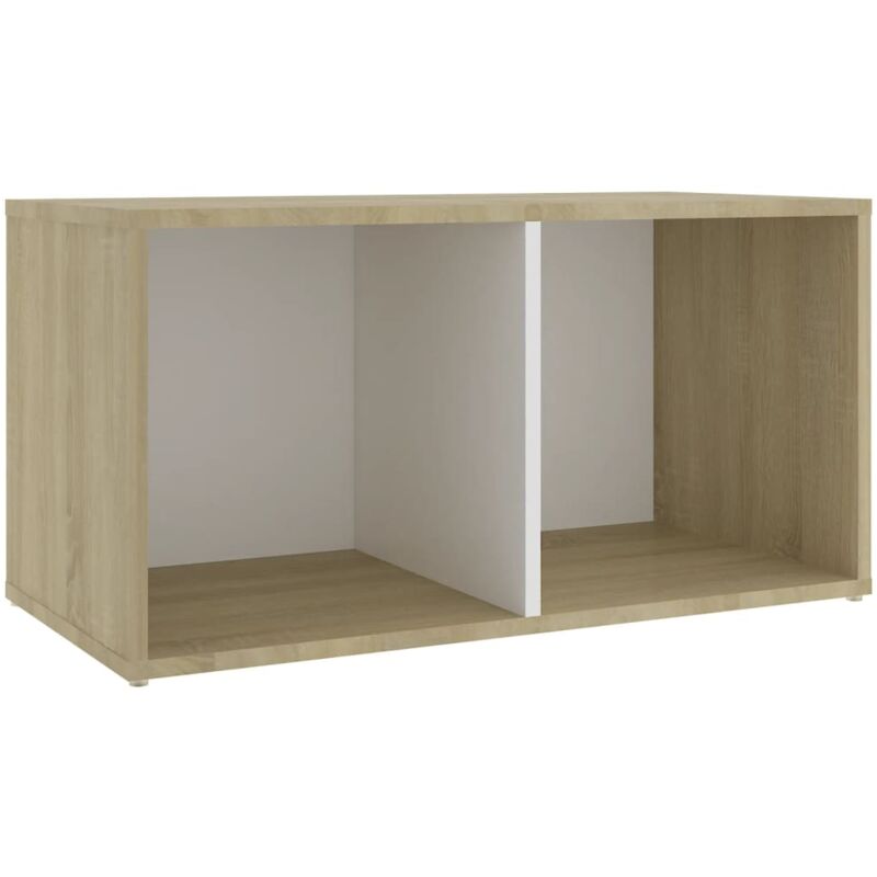 

Mueble de TV aglomerado blanco y roble Sonoma 72x35x36,5 cm - Blanco - Vidaxl