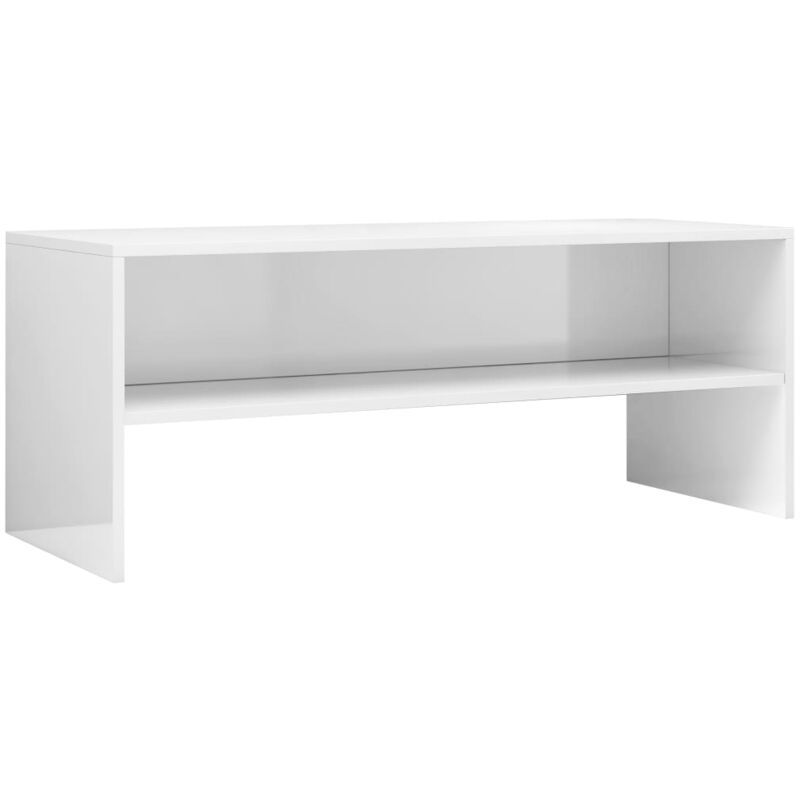 

Mueble de TV Aglomerado Blanco Brillante 100x40x40 cm - Blanco - Vidaxl