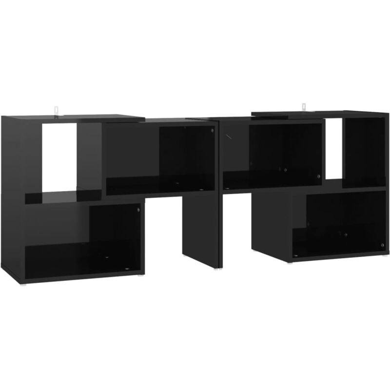 

Mueble de TV aglomerado negro con brillo 104x30x52 cm - Negro - Vidaxl