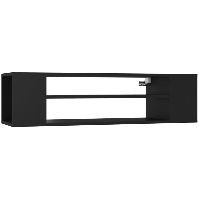 

Mueble de TV colgante aglomerado negro 100x30x26,5 cm - Negro - Vidaxl