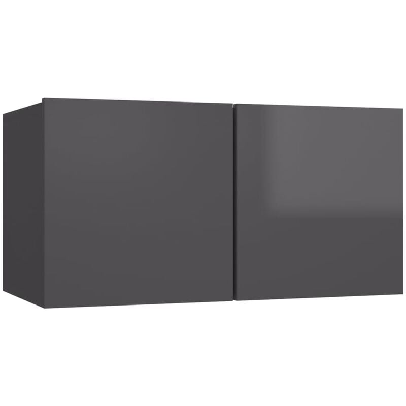 

vidaXL Mueble de TV colgante gris brillante 60x30x30 cm - Gris