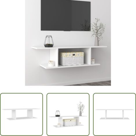 vidaXL Mueble de TV colgante -  Mueble de pared para TV blanco 103x30x26,5 cm