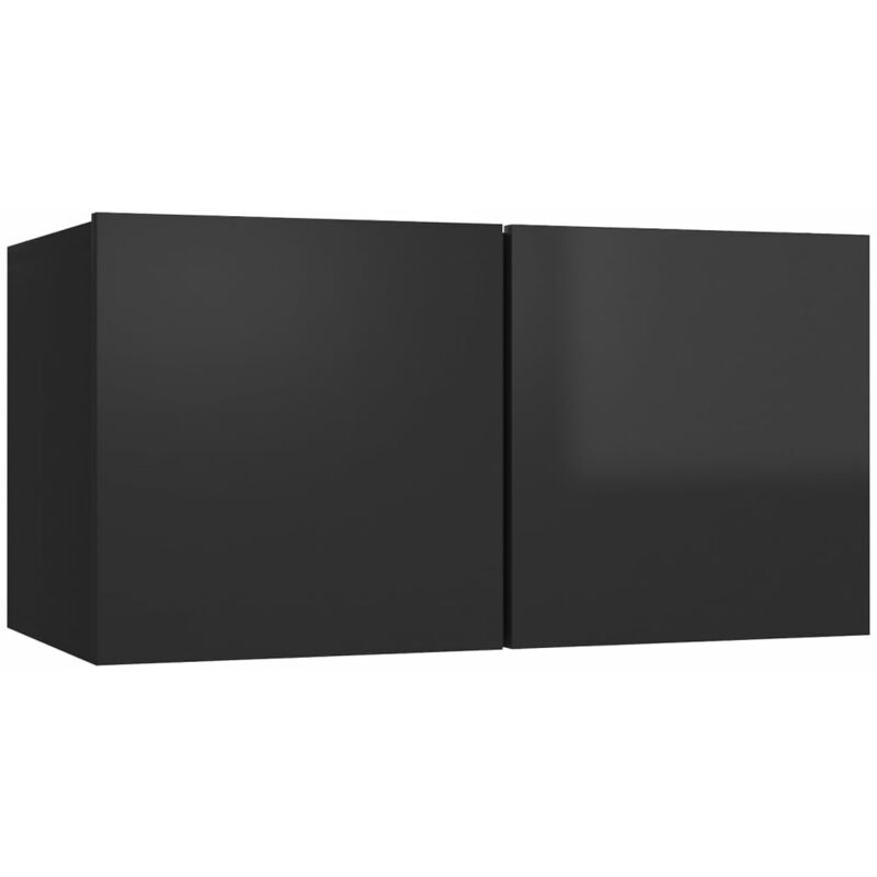 

vidaXL Mueble de TV colgante negro brillante 60x30x30 cm - Negro