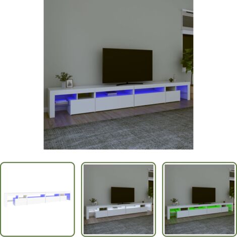 vidaXL Mueble de TV con luz -  Mueble de TV con luces LED blanco 290x36,5x40 cm