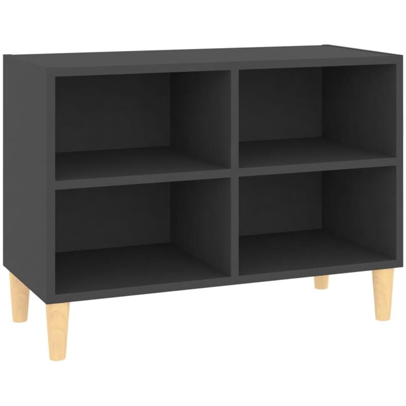 

vidaXL Mueble de TV con patas de madera maciza gris 69,5x30x50 cm - Gris