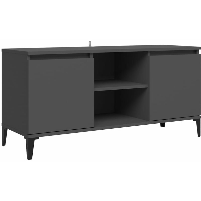 

Mueble de TV con patas de metal gris 103,5x35x50 cm - Gris - Vidaxl