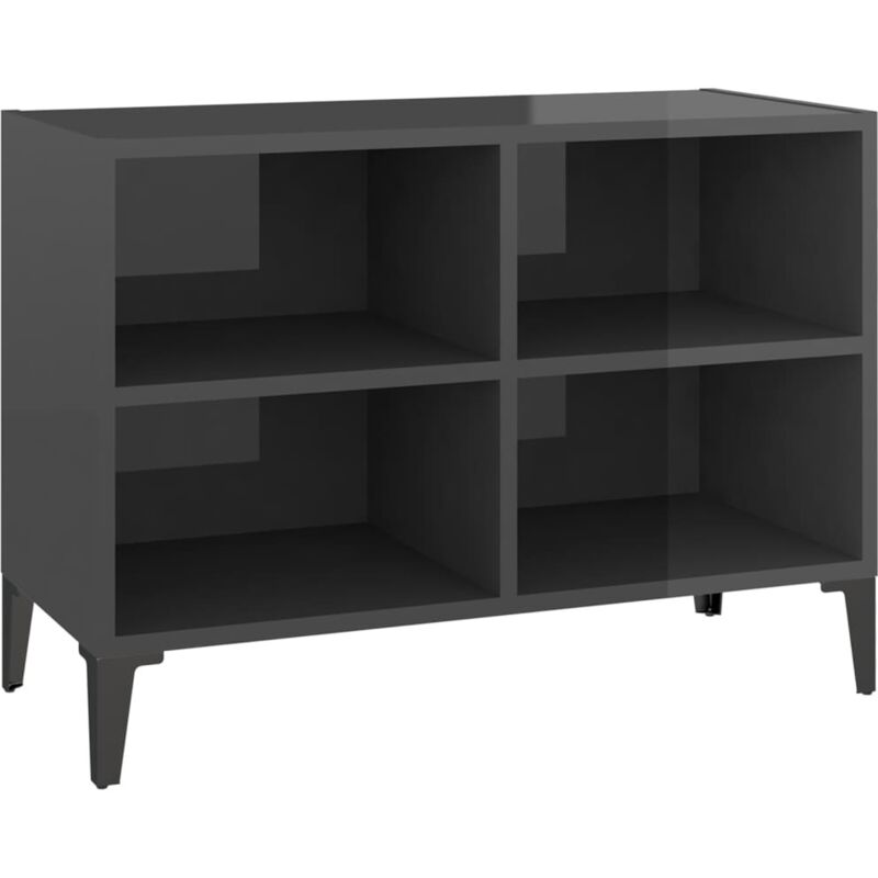 

Mueble de TV con patas de metal gris brillante 69,5x30x50 cm - Gris - Vidaxl