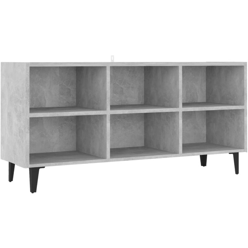 

Mueble de TV con patas de metal gris hormigón 103,5x30x50 cm - Gris - Vidaxl